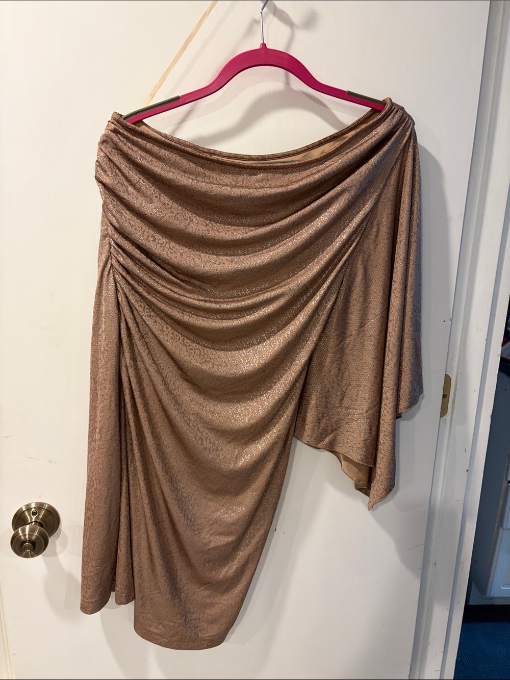 Hailey size 6 one shoulder Draped dress  in Metallic Bronze
